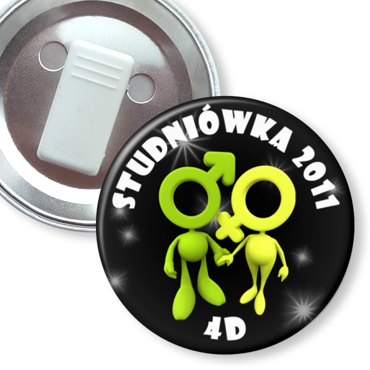 przypinka z żabką Studniówka - Ryki 4D
