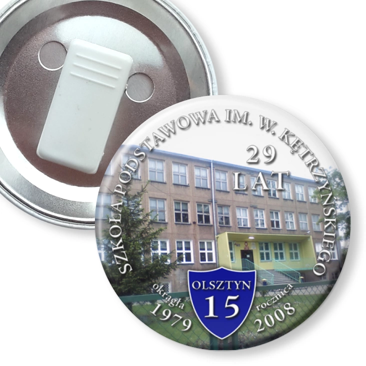 przypinka z żabką Szkoła nr 15 Olsztyn