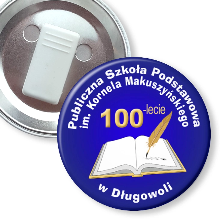 przypinka z żabką Szkoła Podstawowa w Długowoli