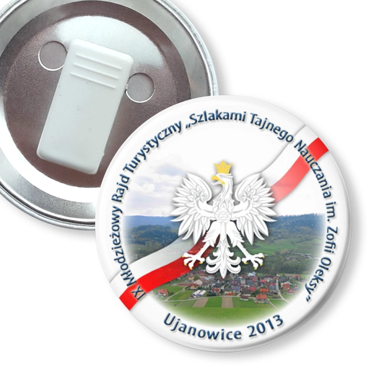 przypinka z żabką Szlakami Tajnego Nauczania im. Zofii Oleksy 2013
