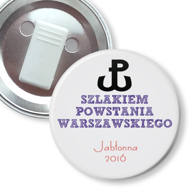 przypinka z żabką Szlakiem Powstania Warszawskiego