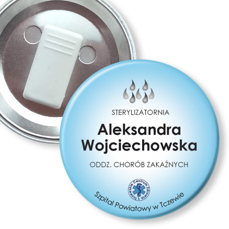 przypinka z żabką Szpital Powiatowy w Tczewie - sterylizatornia