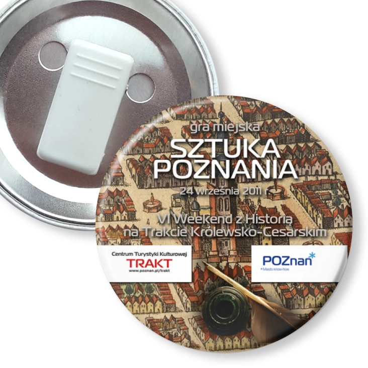 przypinka z żabką Sztuka Poznania