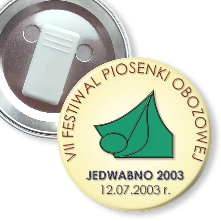 przypinka z żabką VII Festiwal Piosenki Obozowej