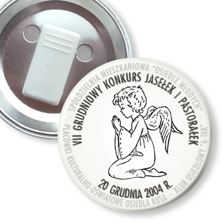przypinka z żabką VII Grudniowy Konkurs jasełek i Pastorałek