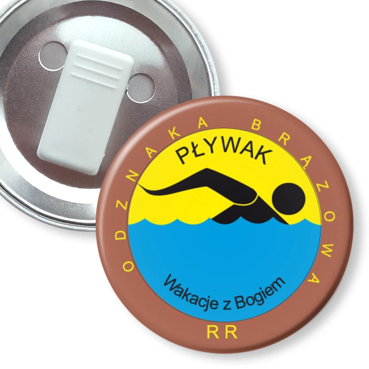 przypinka z żabką Wakacje z Bogiem - Pływak