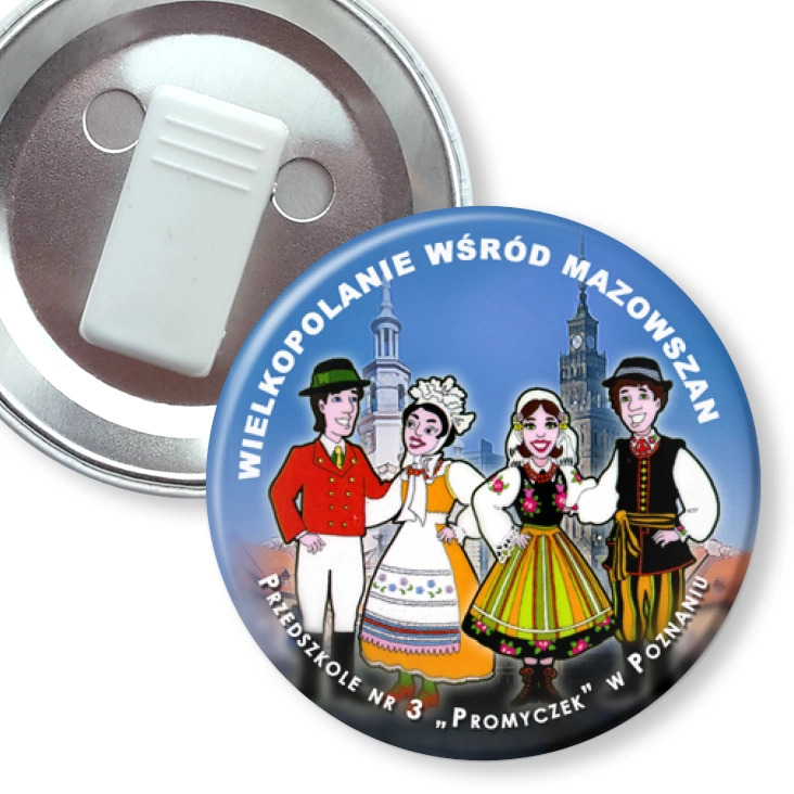 przypinka z żabką Wielkopolanie Wśród Mazowszan