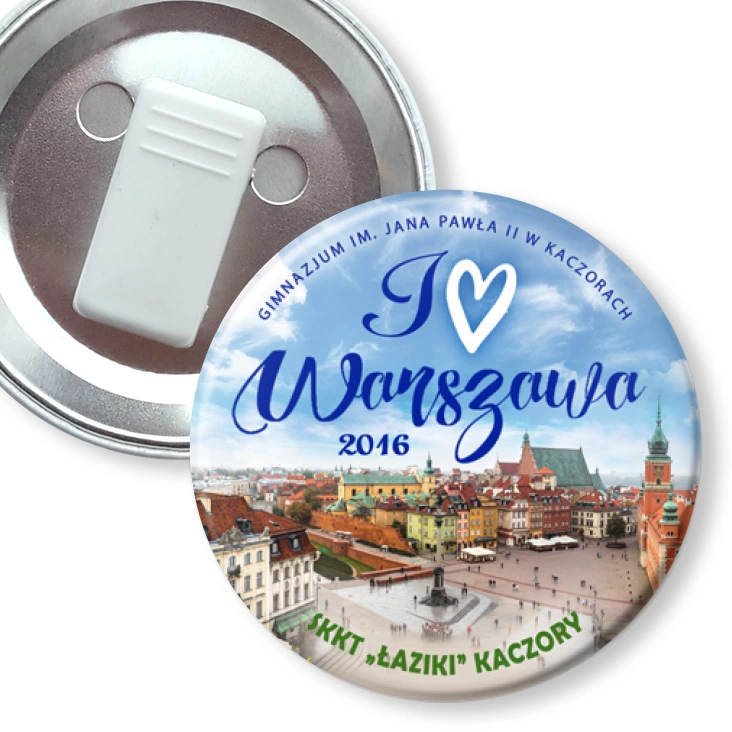 przypinka z żabką Wycieczka Kaczory - Warszawa 2016