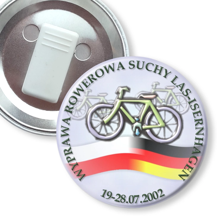 przypinka z żabką Wyprawa Rowerowa Suchy Las - Isernhagen