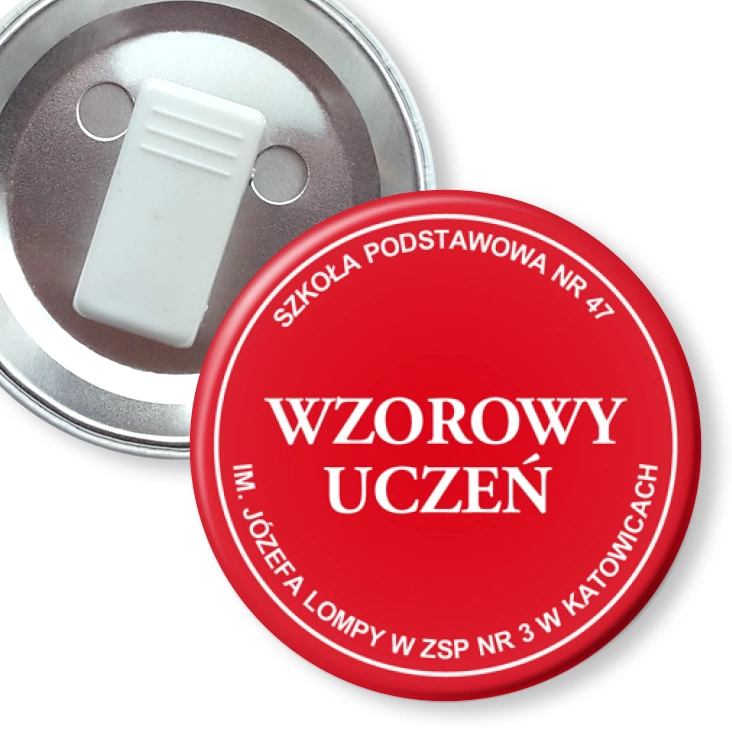 przypinka z żabką Wzorowy uczeń