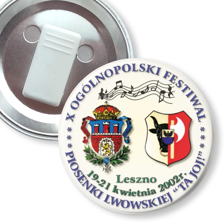 przypinka z żabką X Ogólnopolski Festiwal Piosenki Lwowskiej Ta Joj!