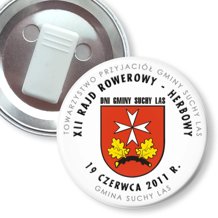 przypinka z żabką XII Rajd Rowerowy Herbowy - Suchy Las 2011
