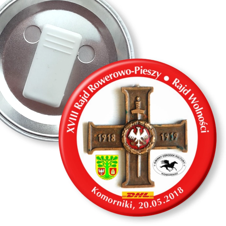 przypinka z żabką XVIII Rajd Rowerowo-Pieszy