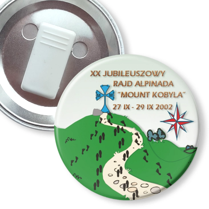 przypinka z żabką XX Jubileuszowy Rajd Alpinada Mount Kobyla