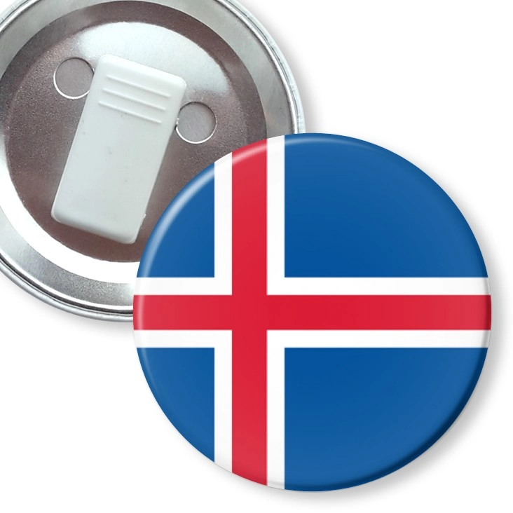 przypinka z żabką Flaga Islandia