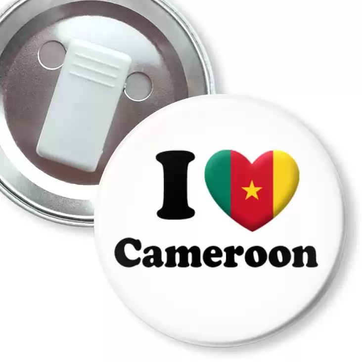 przypinka z żabką I love Cameroon