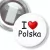 Przypinka z żabką I love Polska serduszko