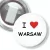 Przypinka z żabką I love Warszawa