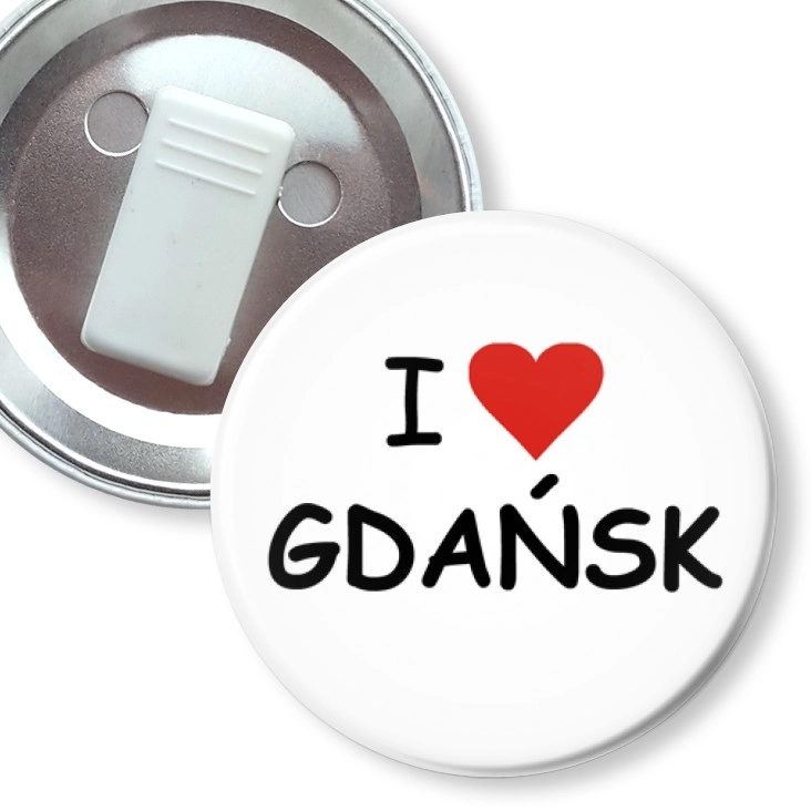 przypinka z żabką I love Gdańsk