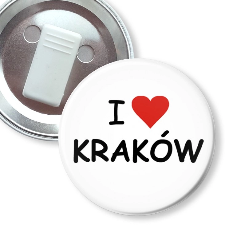 przypinka z żabką I love Kraków