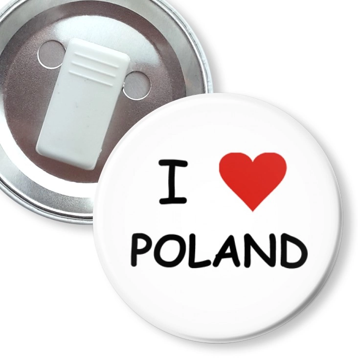 przypinka z żabką I love Poland