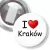 Przypinka z żabką I love Kraków
