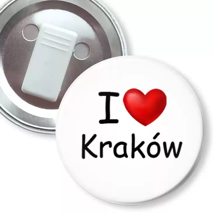 przypinka z żabką I love Kraków