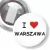 Przypinka z żabką I love Warszawa