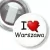 Przypinka z żabką I love Warszawa