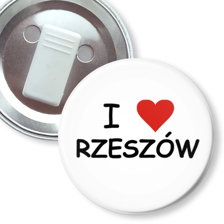 przypinka z żabką I love Rzeszów