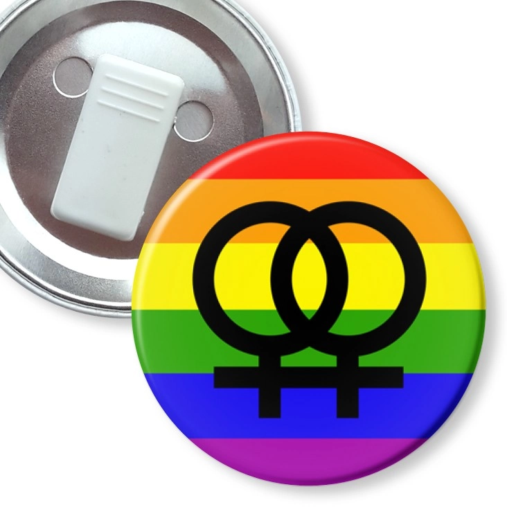 przypinka z żabką Para kobiet - symbole