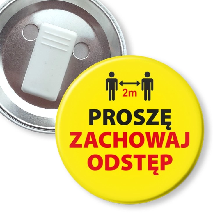 przypinka z żabką Zachowaj odstęp