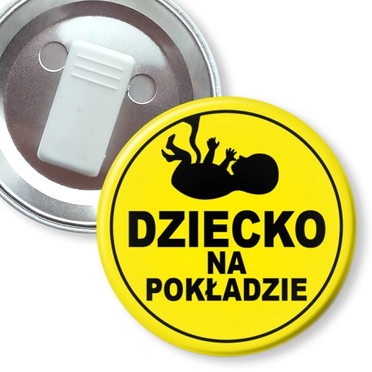 przypinka z żabką Dziecko na pokładzie