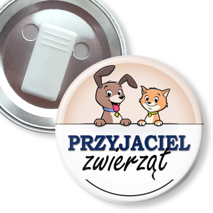 przypinka z żabką Przyjaciel zwierząt kotek i piesek