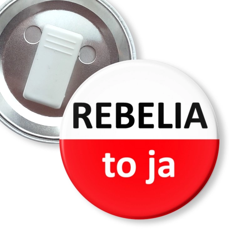 przypinka z żabką Rebelia to ja