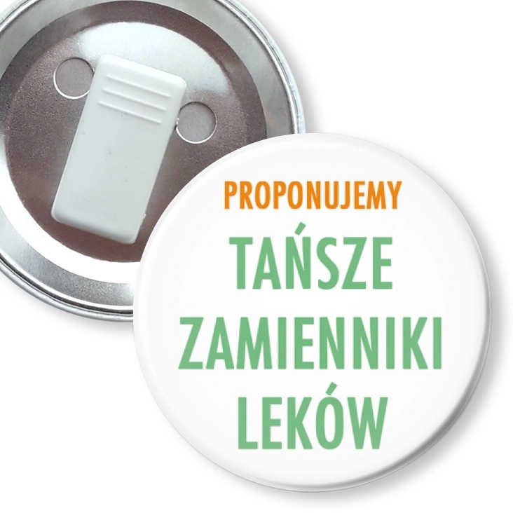 przypinka z żabką Tańsze zamienniki leków