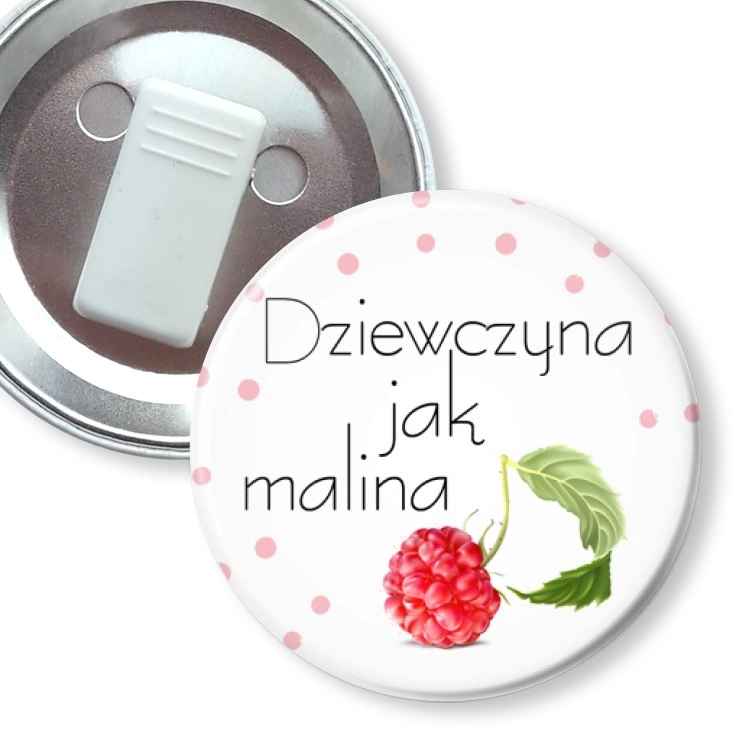 przypinka z żabką Dziewczyna jak malina