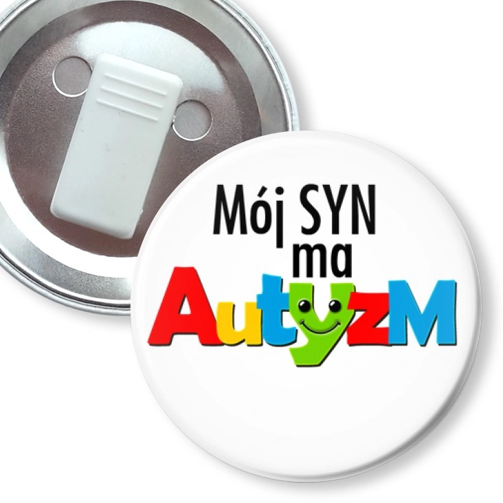 przypinka z żabką Mój syn ma autyzm