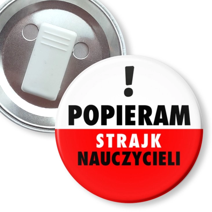 przypinka z żabką Popieram strajk