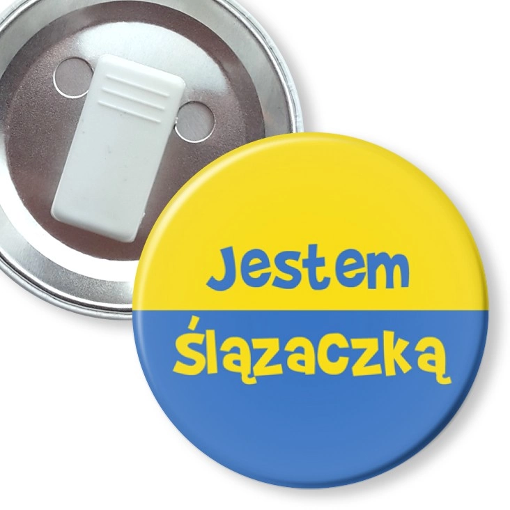 przypinka z żabką Jestem Ślązaczką