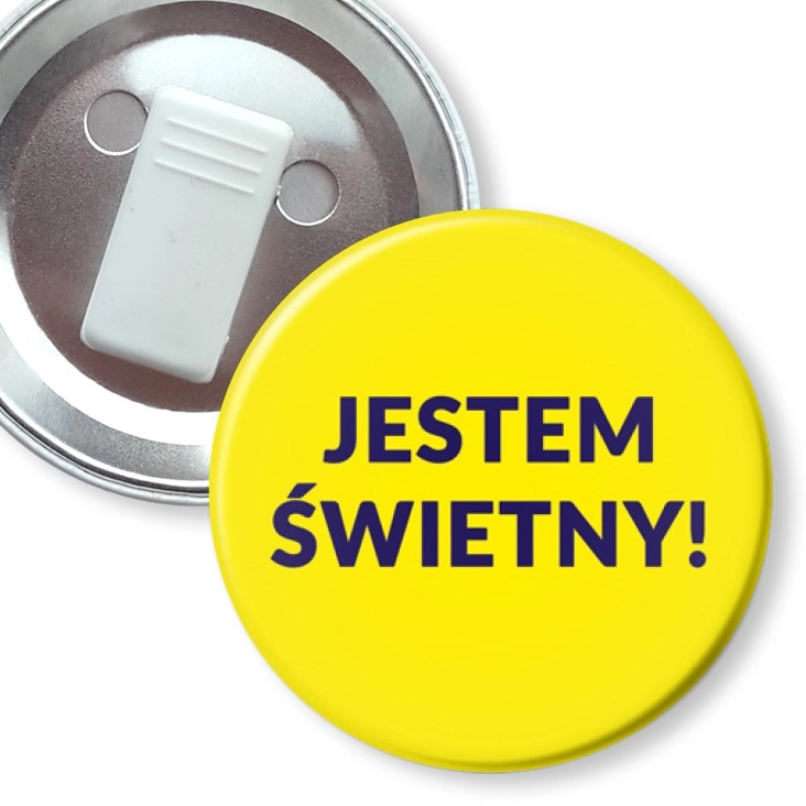 przypinka z żabką Jestem Świetny!