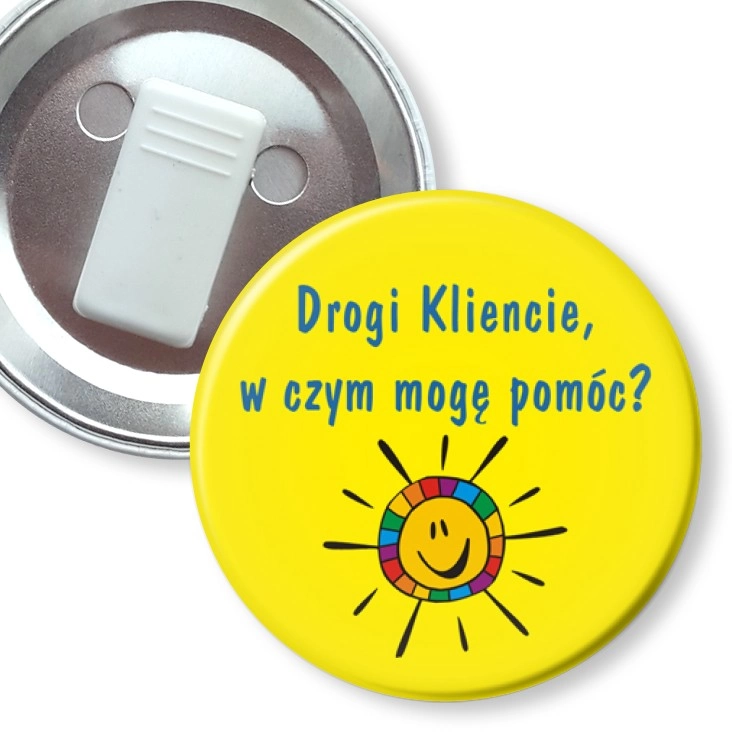 przypinka z żabką W czym mogę pomóc? Słoneczko