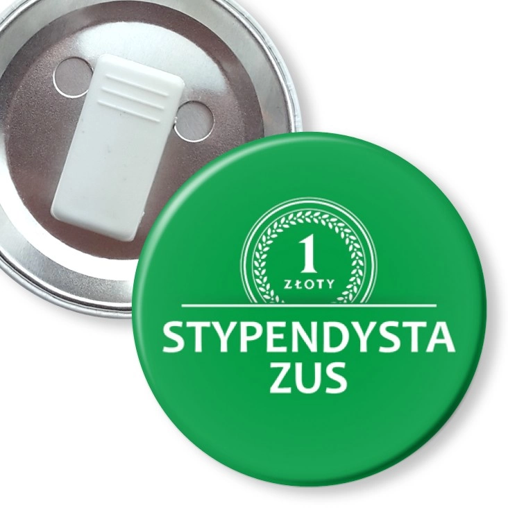 przypinka z żabką Stypendysta ZUS