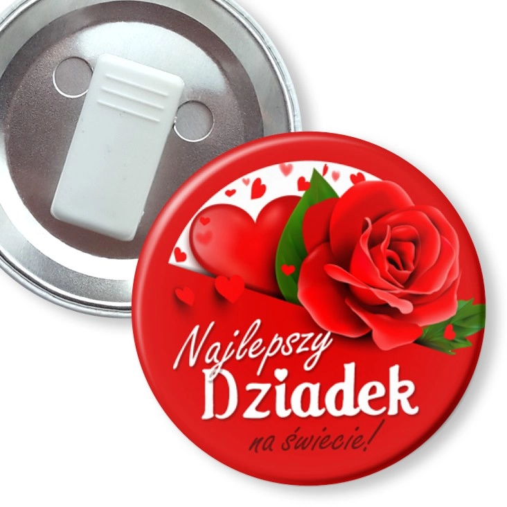 przypinka z żabką Dzień Dziadka - Najlepszy Dziadek