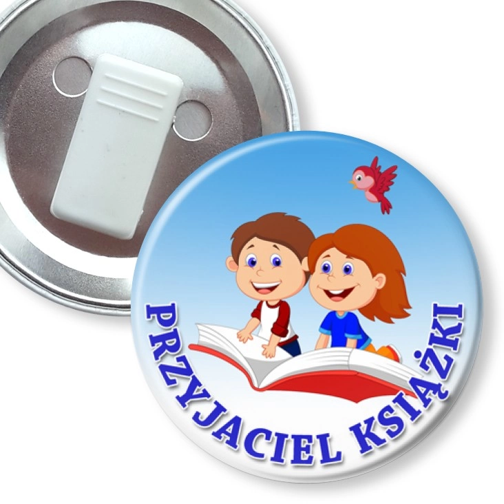 przypinka z żabką Przyjaciel książki