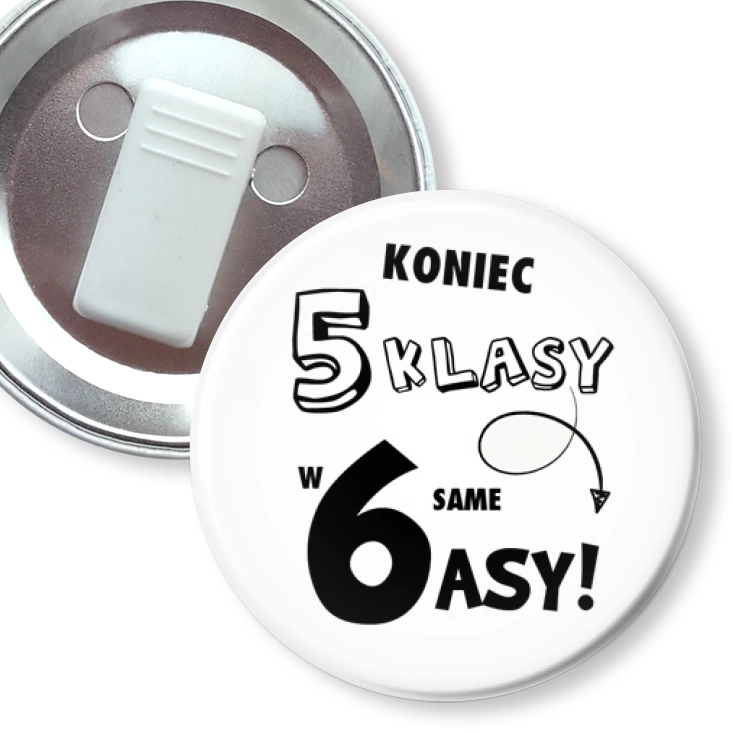 przypinka z żabką Koniec 5 klasy w 6 same asy