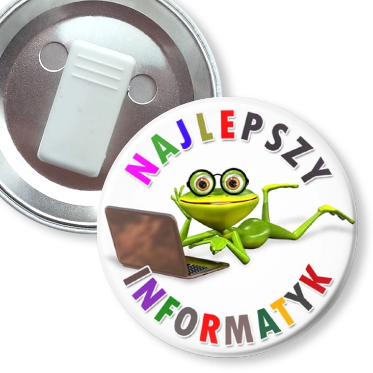 przypinka z żabką Najlepszy informatyk