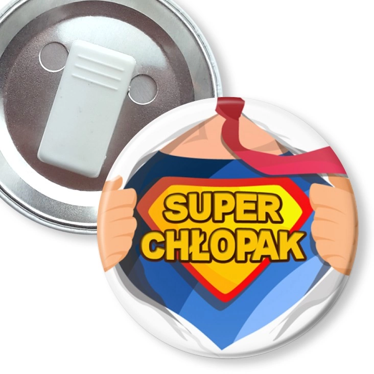 przypinka z żabką Super Chłopak Superman Dzień Chłopaka