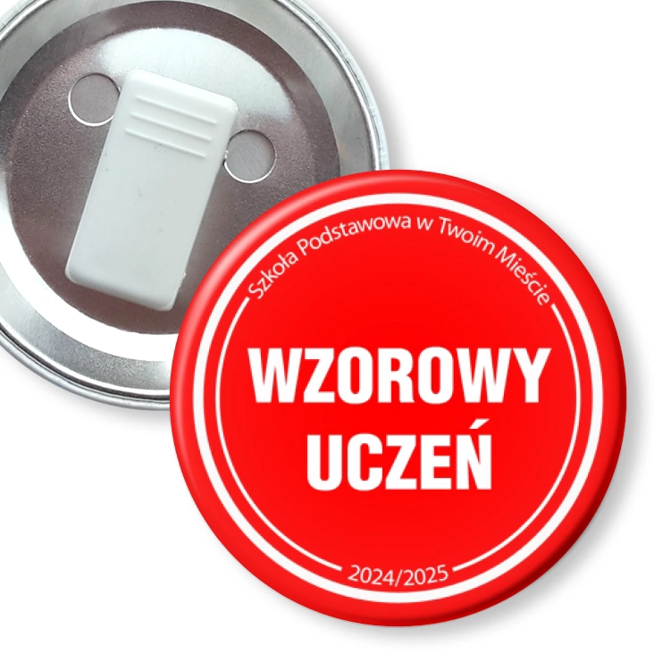 przypinka z żabką Wzorowy Uczeń Odznaka