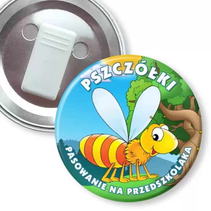 przypinka z żabką Pasowanie na Przedszkolaka - Pszczółki